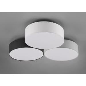 Plafoniera led lugano 38w 3000k 3 diffusori bianco-nero-grigio 621910317