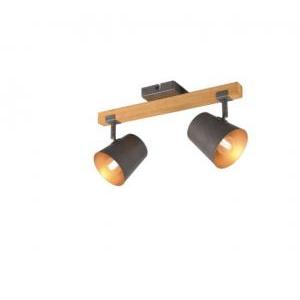 Bell barra 2 luci orientabili lampadine escluse legno e nichel antico 801900267