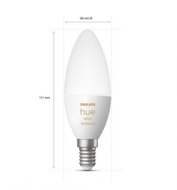 philips hue lampadina led philips hue 35665800 929002294403- e14 4w 2200k-6500k - foto 3