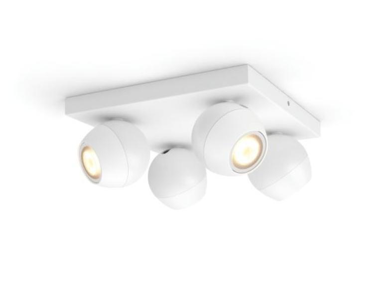 Faretto led 4 luci Philips Hue Buckram 5W GU10 2200-6500K bianco - 33914900 02