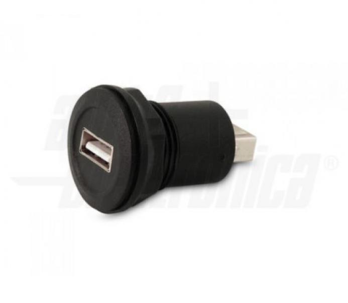 alpha elettronica alpha elettronica presa passante usb diametro 22mm nera 64-527/1np - foto 1