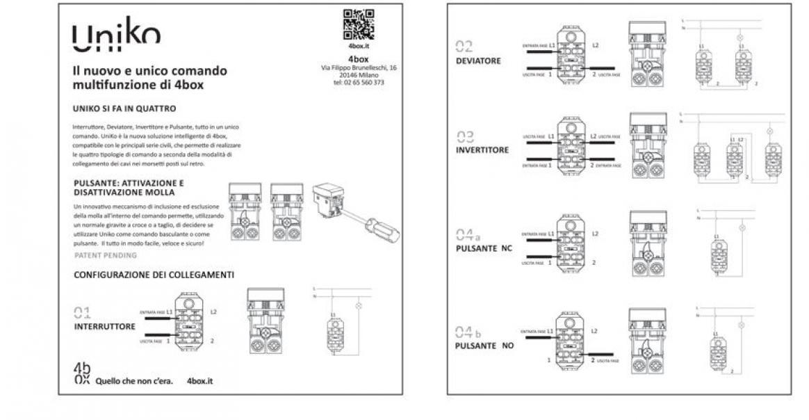 4 box 4 box uniko comando multifunzione per vimar eikon next 4b.v20n.cu - foto 2