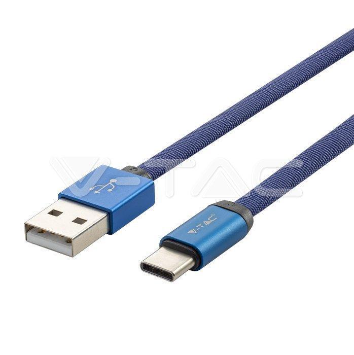 v-tac cavo usb-c v-tac - colore blu 1m 8630 - foto 1