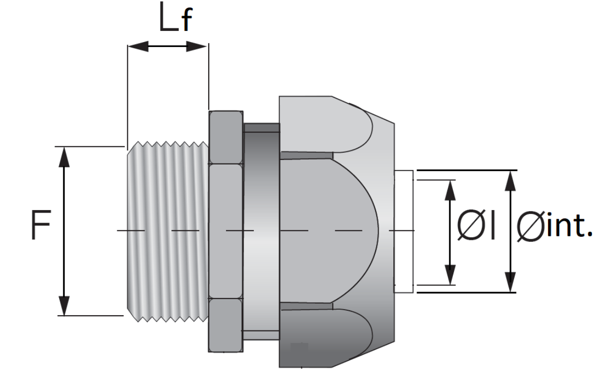 Raccordo con filetto maschio Euro 2000 diametro interno 12mm nickel - 50003 04