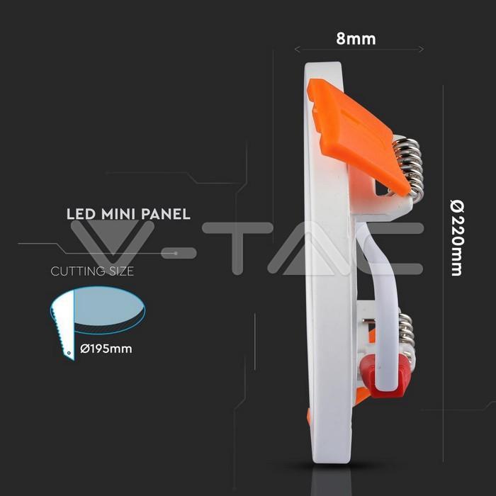 Mini pannello led rotondo V-tac 29W 6000K bianco VT-2929 - 4942 05