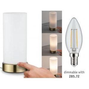 Lampada da tavolo pinja  77055-bianco e ottone spazzolato