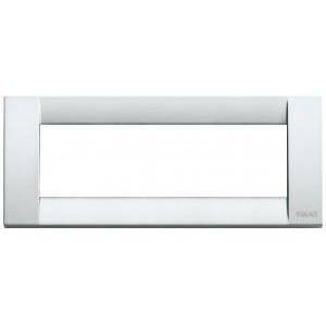 Idea placca 6 posti colore argento metallizzato 16736.21