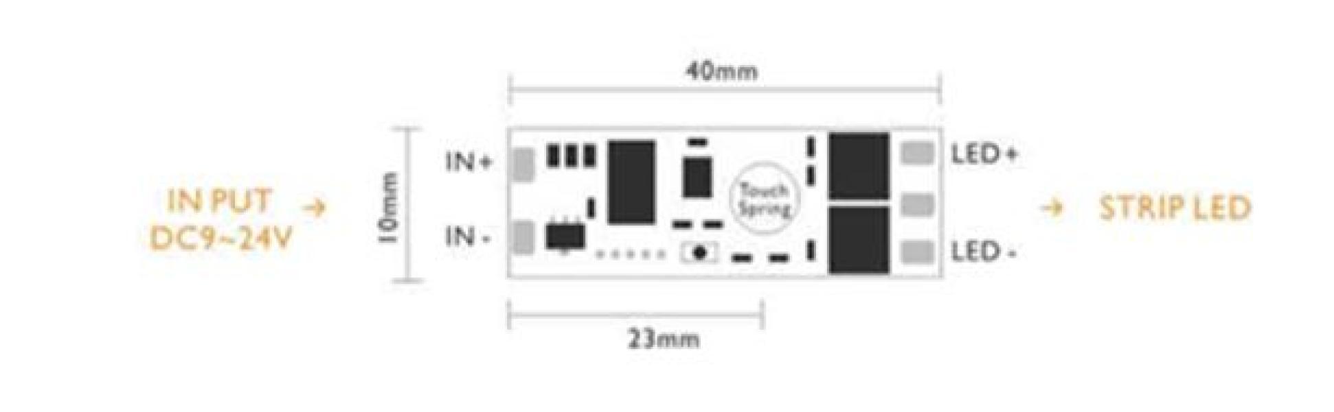 Unita touch sensor Marino Cristal per strisce led 120W 24V-22027 03