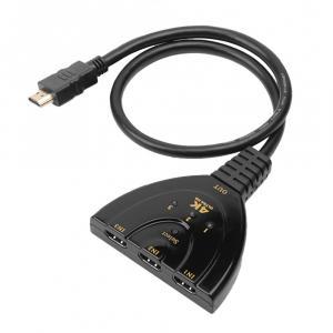 Switch hdmi 3x1 pigtail 4k  360042 - consente di commutare tre sorgenti su un unico monitor