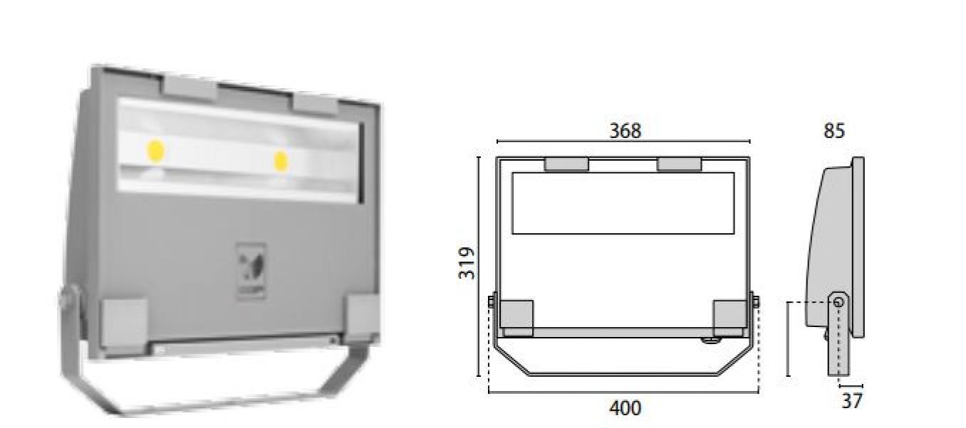 Proiettore led Guell 2 Prisma 06093994-2led 114W 5000K 02