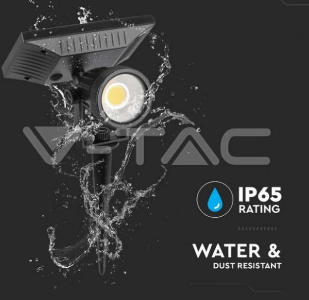 v-tac picchetto led solare v-tac 6660 vt-952-2w 3000k ip65 - foto 2