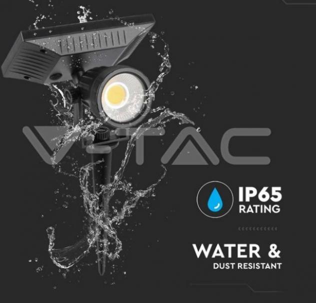 v-tac picchetto led solare v-tac 6662 vt-952- 2w 6400k ip65 - foto 2