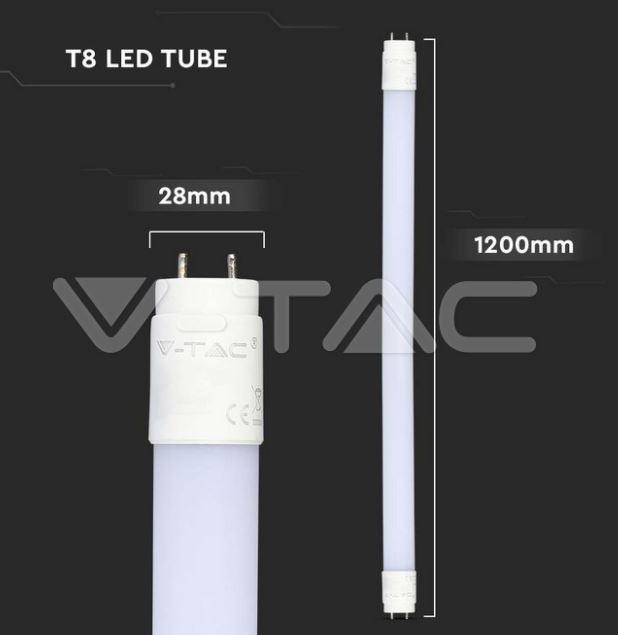 v-tac tubo led v-tac 21688 vt-122-chip samsung-16,5w g13 3000k 120cm - foto 3