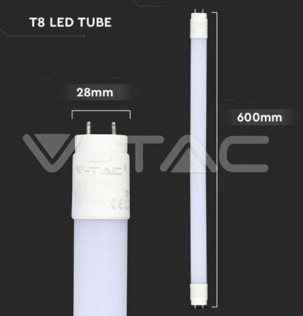 v-tac tubo led v-tac 21686 vt-062-chip samsung-7,5w g13 4000k 60cm - foto 3