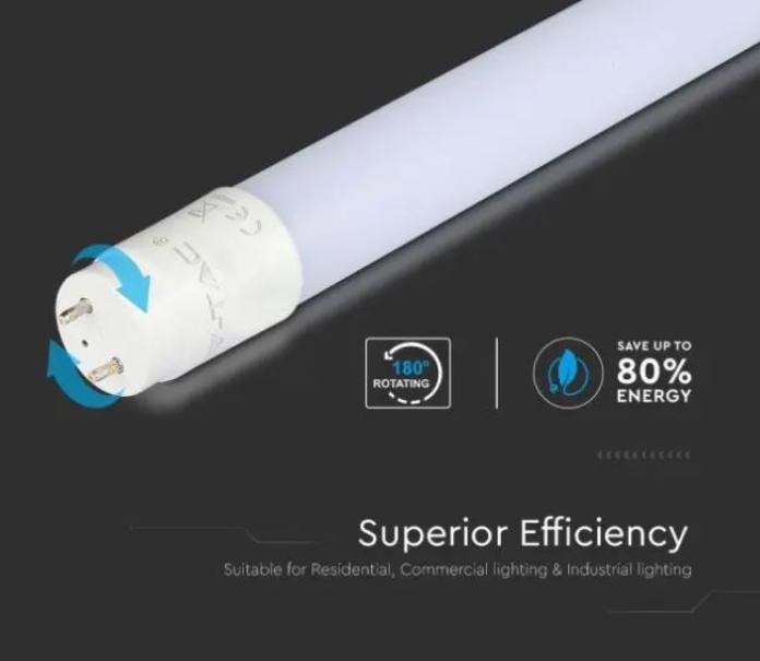 Tubo led T8 V-tac 9W G13 6500K 60cm ruotabile VT-061-N - 21652 01