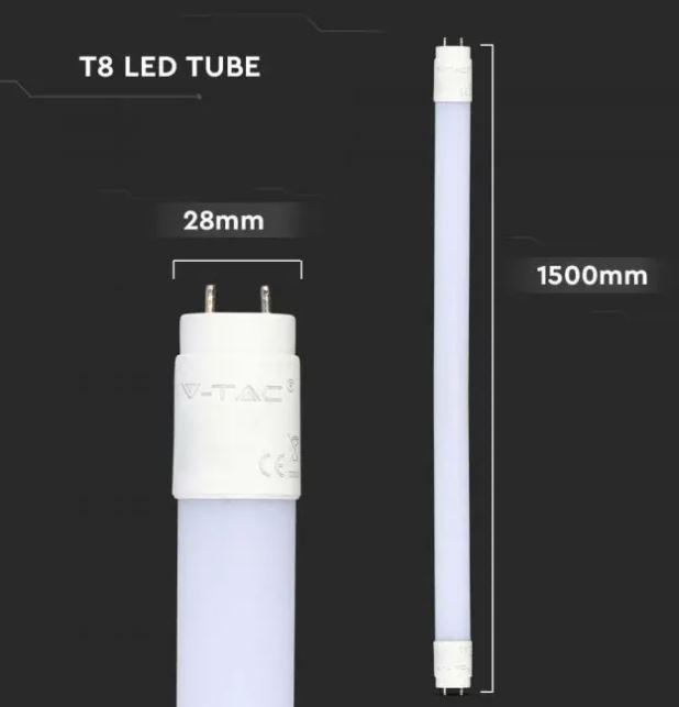 v-tac tubo led t8 v-tac 21799 vt-152-chip samsung- 24w 3000k 150cm - foto 3