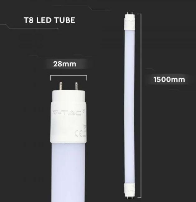 v-tac tubo led t8 v-tac 21675 vt-152-chip samsung-24w 6500k 150cm - foto 3