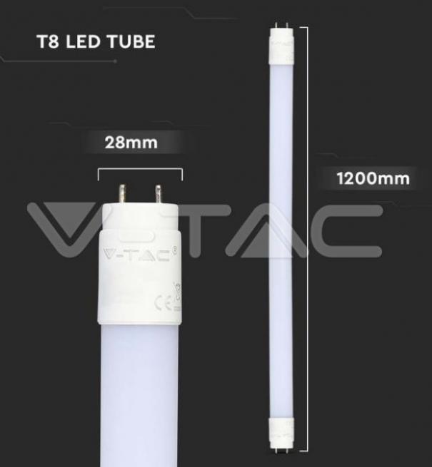 v-tac tubo led v-tac 21654 vt-121-chip samsung-120cm 18w g13 4000k - foto 2