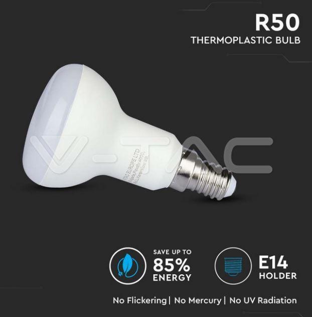 v-tac lampadina led r50 v-tac 21140 vt-250-chip samsung-e14 4,8w 6500k - foto 2