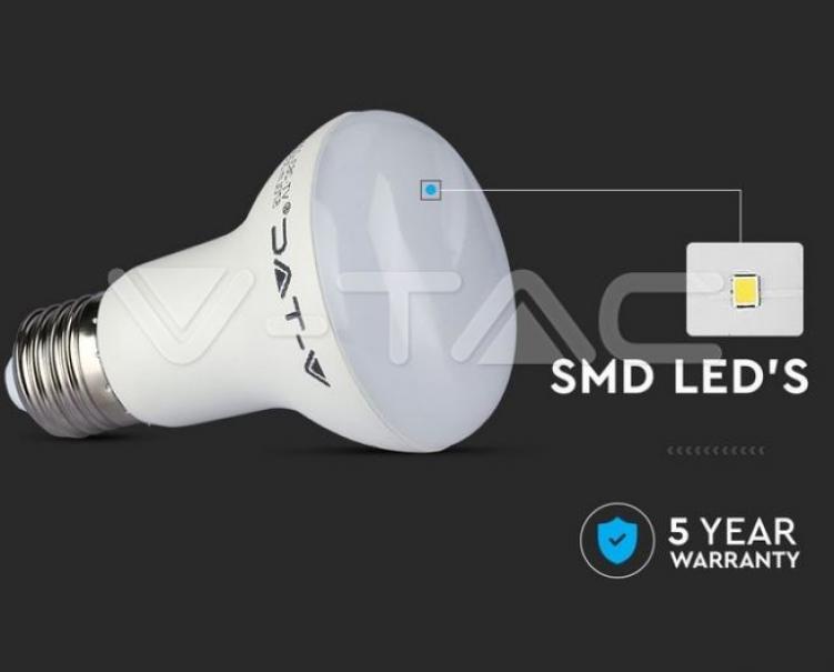 v-tac lampadina led r63 v-tac 21141 vt-263-chip samsung-e27 8,5w 3000k - foto 3