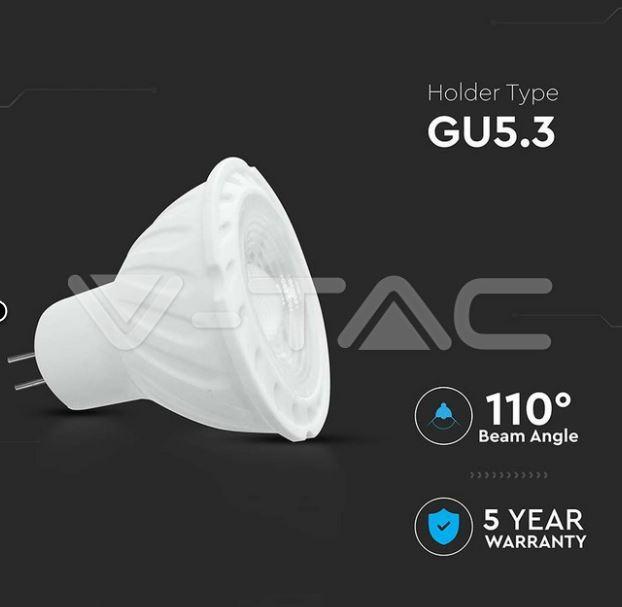 v-tac lampadine led mr16 v-tac 21206 vt-257-chip samsung-gu5,3 6w 6500k