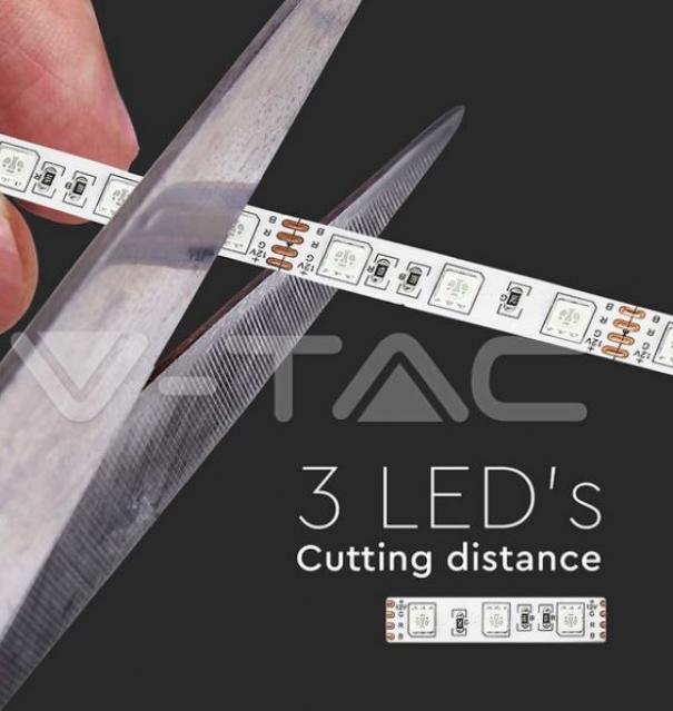 v-tac striscia led v-tac 212128 vt-5050-luce rossa-12v-5 metri - foto 4