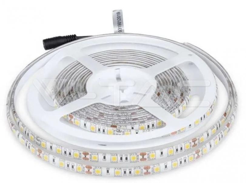 v-tac striscia led v-tac 212149 vt-5050-60-12v 3000k ip65-5 metri - foto 1