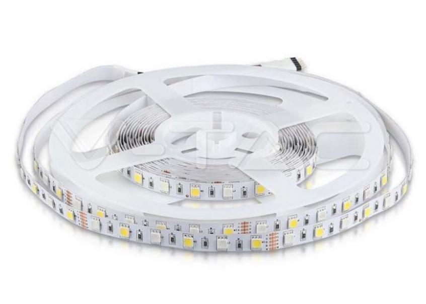 v-tac striscia led v-tac 212553 vt-5050-12v ip20 rgb+3000k-5 metri - foto 1