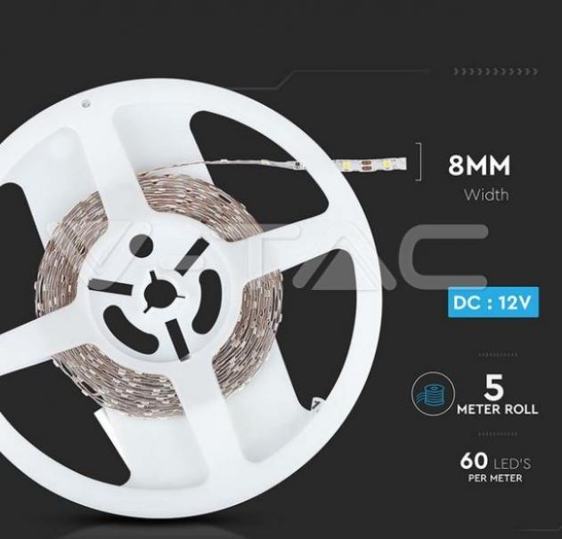v-tac striscia led v-tac 212559 vt-2835-12v 3000k ip20-5 metri - foto 2