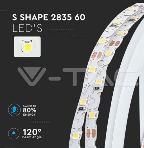 v-tac striscia led v-tac 212559 vt-2835-12v 3000k ip20-5 metri - foto 5