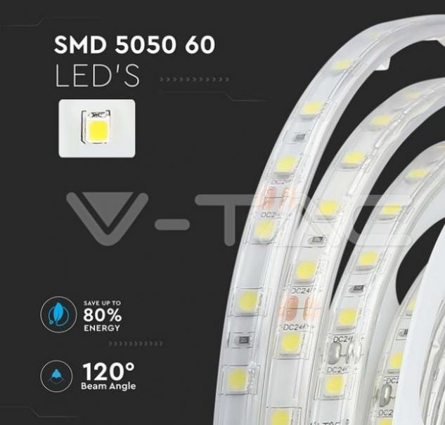 v-tac striscia led v-tac 212563 vt-5050-24v 4000k ip65-5metri - foto 5