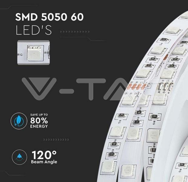 v-tac striscia led v-tac 212591 vt-5050-24v rgb ip20-5 metri - foto 5