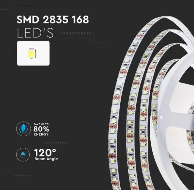 v-tac striscia led 5 metri v-tac 212597 vt-2835-24v 4000k ip20 12w/m - foto 3