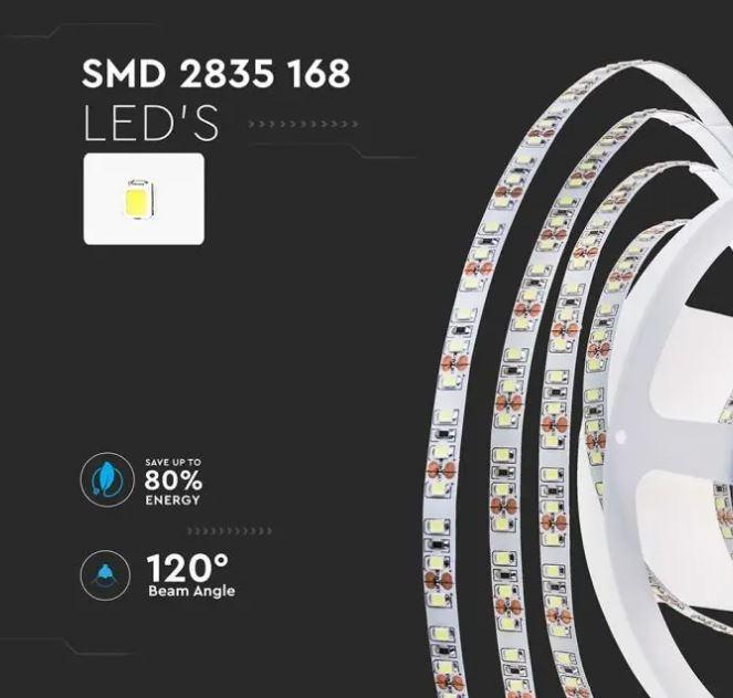 v-tac striscia led 5 metri v-tac 212598 vt-2835-24v 6500k ip20 12w/m - foto 3