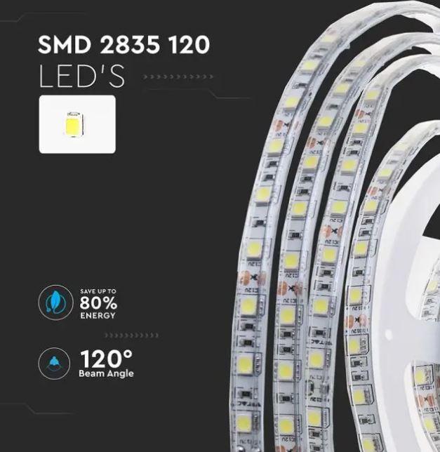 v-tac striscia led 10 metri v-tac 212625-vt-2835-24v 3000k ip65 - foto 3