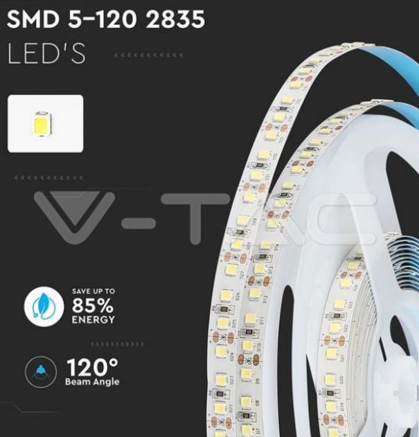 v-tac striscia led v-tac 21324 vt-2835-chip samsung-12v 4000k ip20-5 metri - foto 4