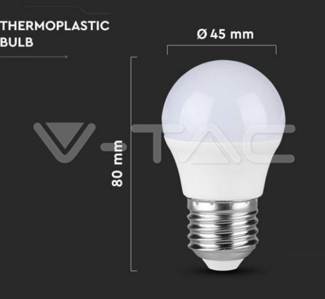 v-tac lampadina led sfera v-tac 214162 vt-1830-g45 3,7w e27 4000k - foto 2