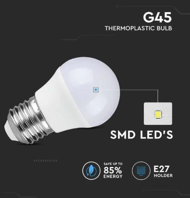 Sfera LED V-tac G45 6,5W E27 6500K  VT-290-N 868 21868 02