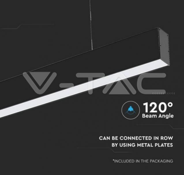 v-tac sospensione led v-tac 21882 vt-7-40-n-chip samsung-40w 3000k 120x35-nero - foto 3