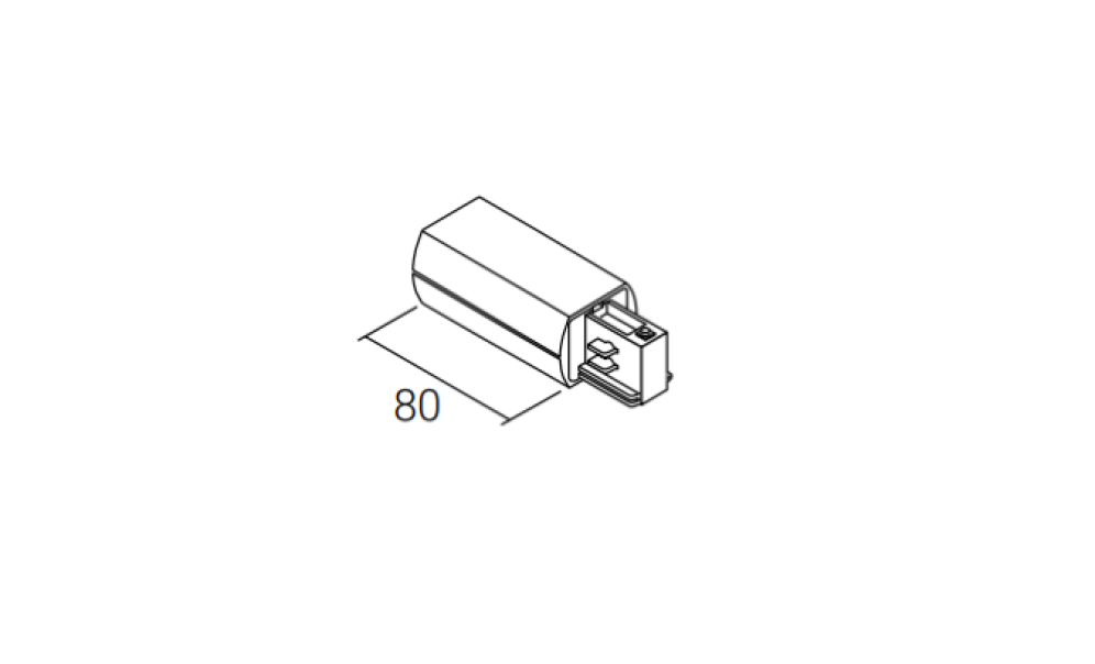 Alimentatore destro Ivela per binari trifase quadrati LKM bianco - 7652-10-W31 01