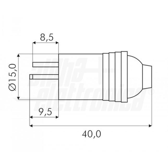 Spina punto e linea Alpha Elettronica 2P nero - 1-1 04