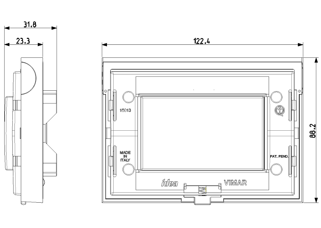 vimar vimar supporto grigio da esterno idea 3 moduli ip55 serie idea 16813.q - foto 2