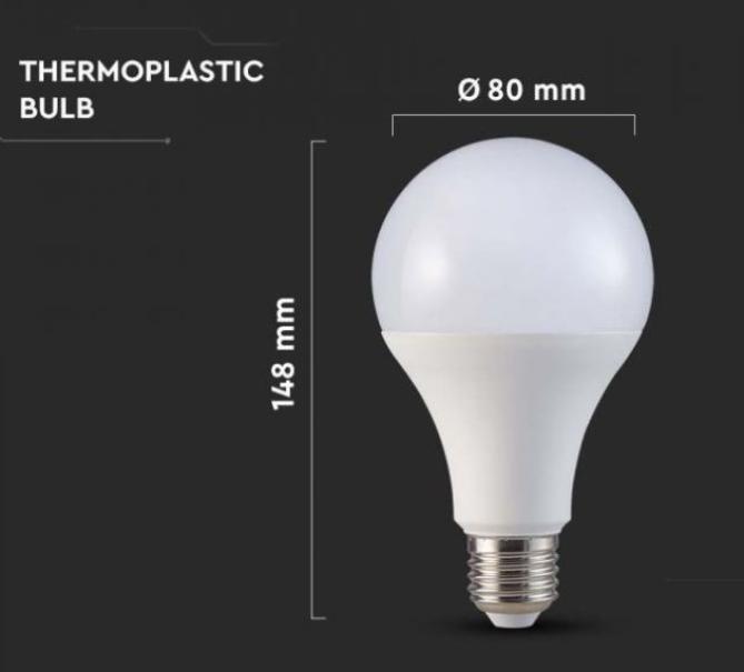 Lampadina led A80 V-tac 20W 3000K E27 VT-233-N -21237 06