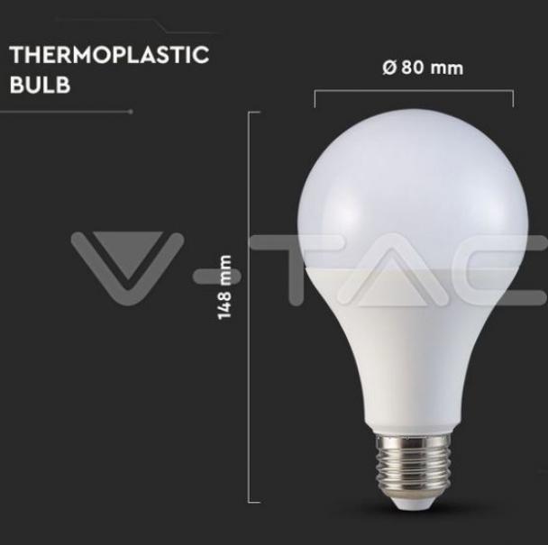 v-tac lampadina led a80 v-tac 21238 vt-233-n- chip samsung-e27 20w 4000k - foto 4