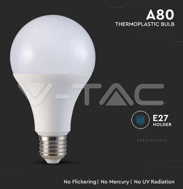 v-tac lampadina led a80 v-tac 21239 vt-233-n-chip samsung- e27 20w 6500k - foto 2