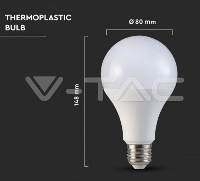 v-tac lampadina led a80 v-tac 21239 vt-233-n-chip samsung- e27 20w 6500k - foto 4