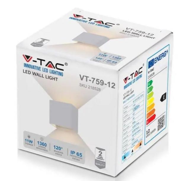 v-tac lampada da parete cubo v-tac 218528 vt-759-11- 11w 4000k - foto 4