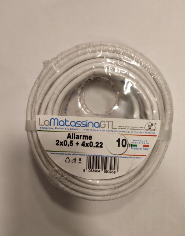 Cavo allarme 10metri Go-At Topline MALL2X05+4X02210- 2x0,5+4x0,22 01