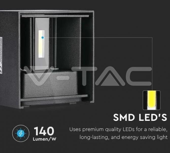 v-tac cubo led bridglux chip v-tac 217087 vt-759-quadrato-ip65 4000k 5w-nero - foto 4