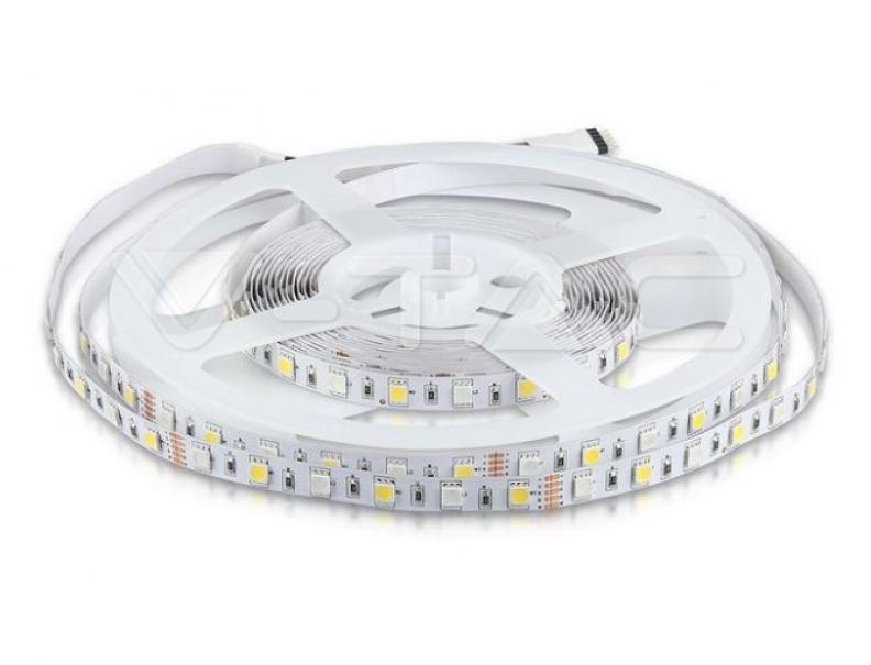 v-tac striscia led rgb v-tac 212552 vt-5050 - 8w 4000k 12v-5 metri - foto 1